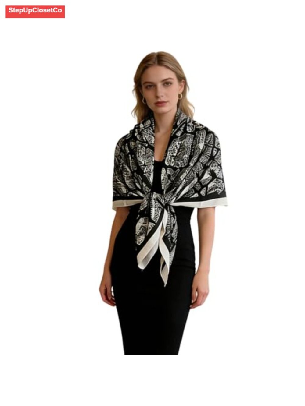Extra-Large Square Scarf 51", 100% Polyester Fashion Scarf for Women, Hijab - Picture 1 of 6